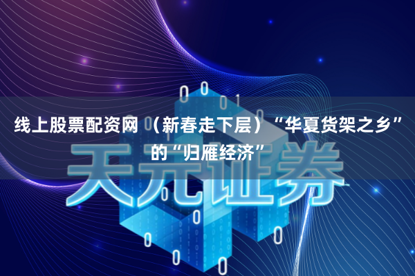 线上股票配资网 （新春走下层）“华夏货架之乡”的“归雁经济”